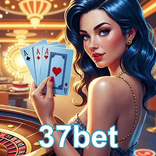 Imagem de um cassino moderno com o logo 37bet, destaque para a experiência de apostas no site 37bet.