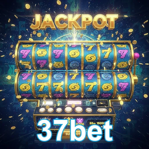 Imagem de um jogo de caça-níqueis no site 37bet, destaque para as roletas e símbolos coloridos dos Slots.